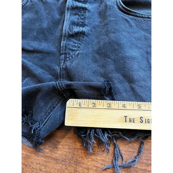 GRLFRND Black Washed Cut Off High Rise Summer Festival Short Size 31 - Picture 6 of 8